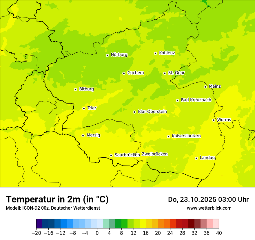 Modellkarten Temperatur