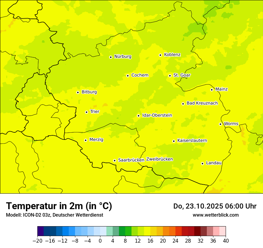Modellkarten Temperatur