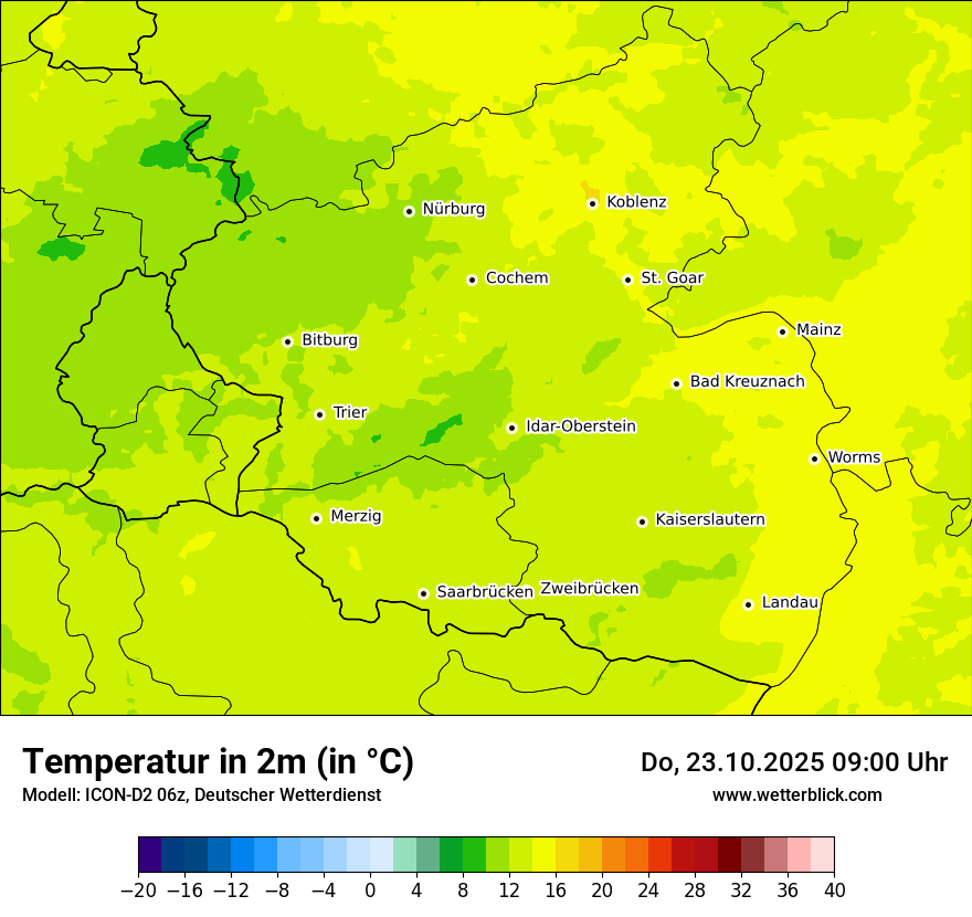 Modellkarten Temperatur