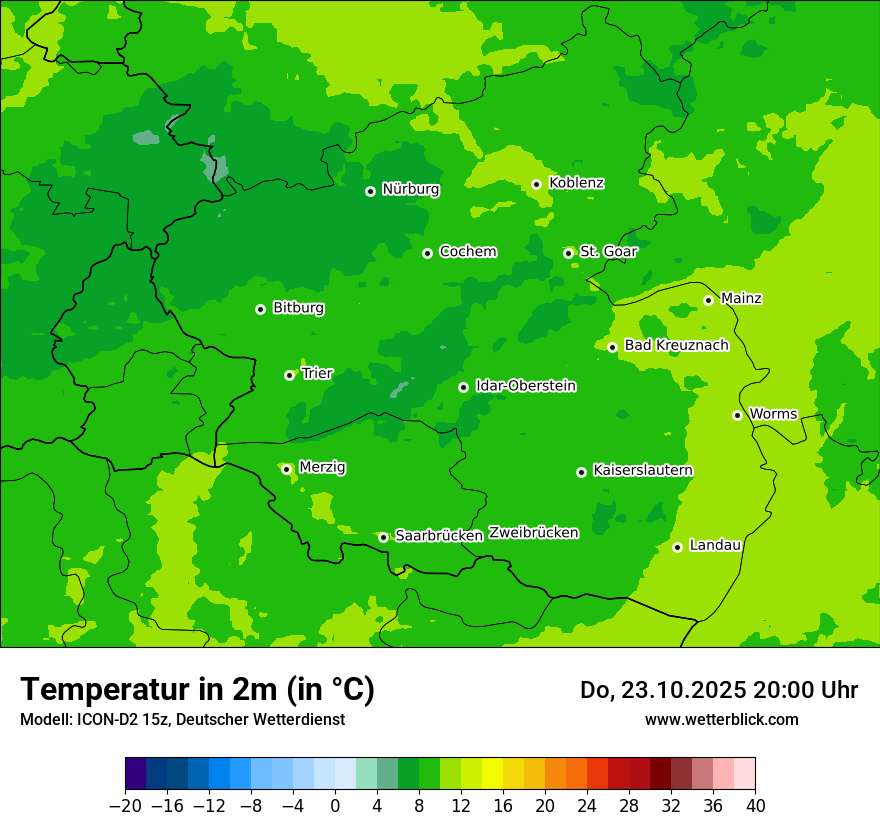 Modellkarten Temperatur