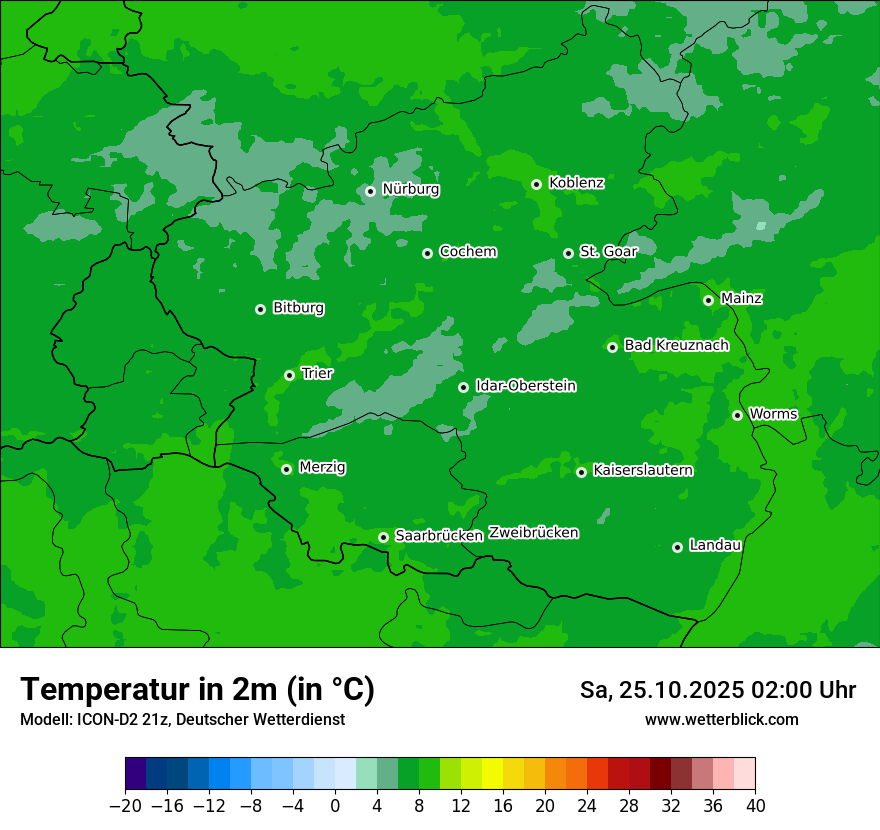 Modellkarten Temperatur