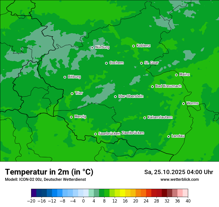 Modellkarten Temperatur