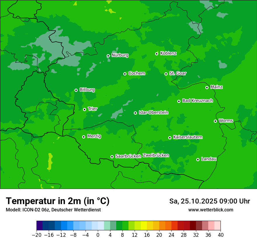 Modellkarten Temperatur