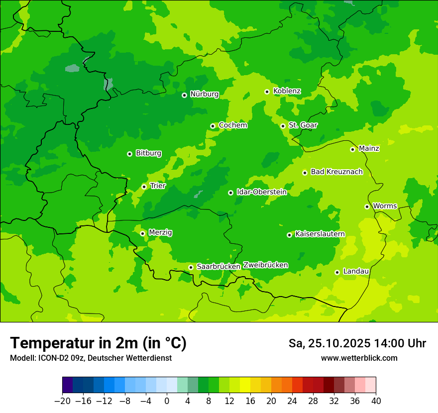 Modellkarten Temperatur