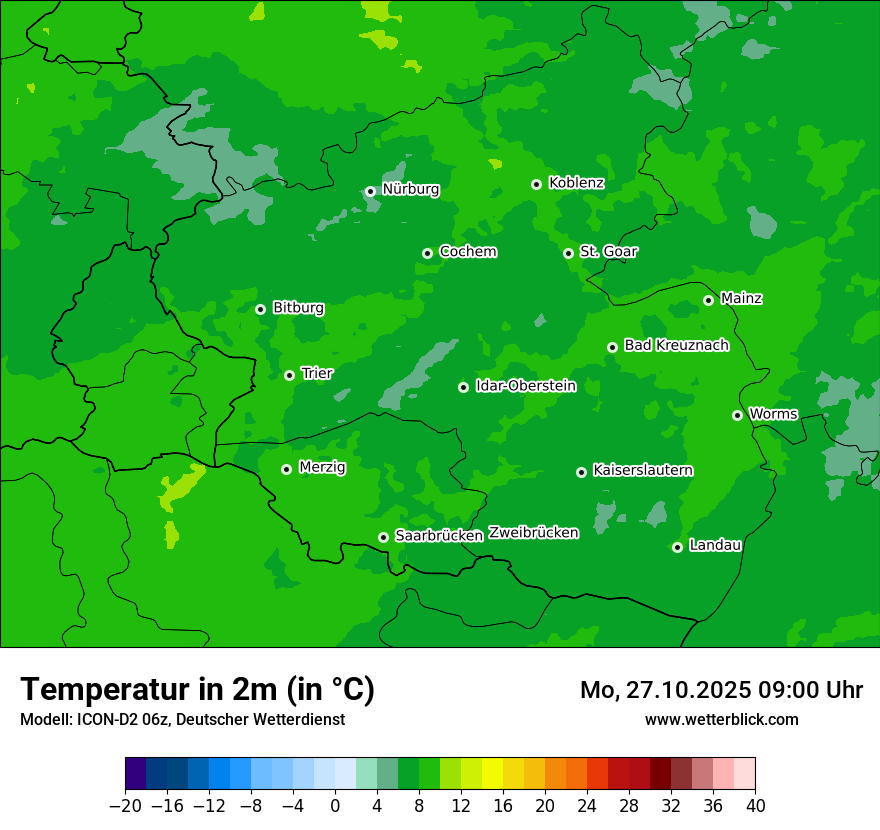 Modellkarten Temperatur