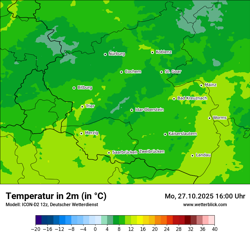 Modellkarten Temperatur