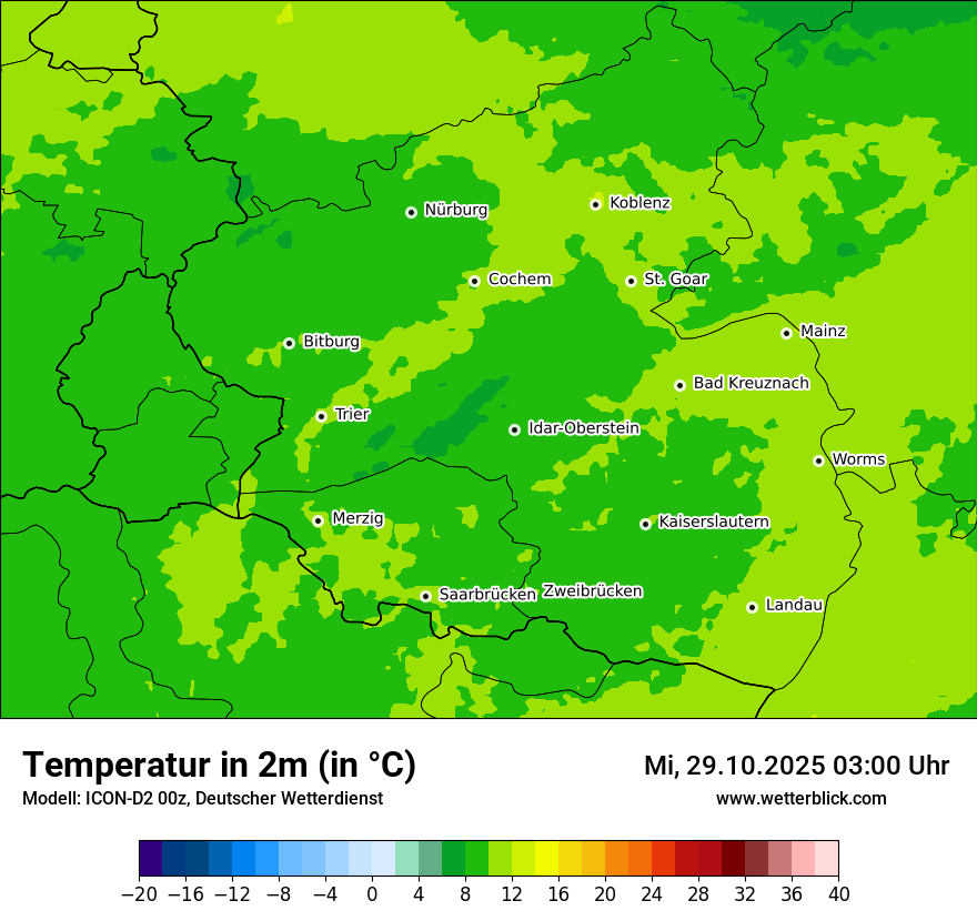Modellkarten Temperatur