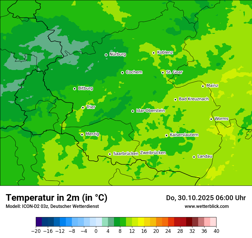 Modellkarten Temperatur