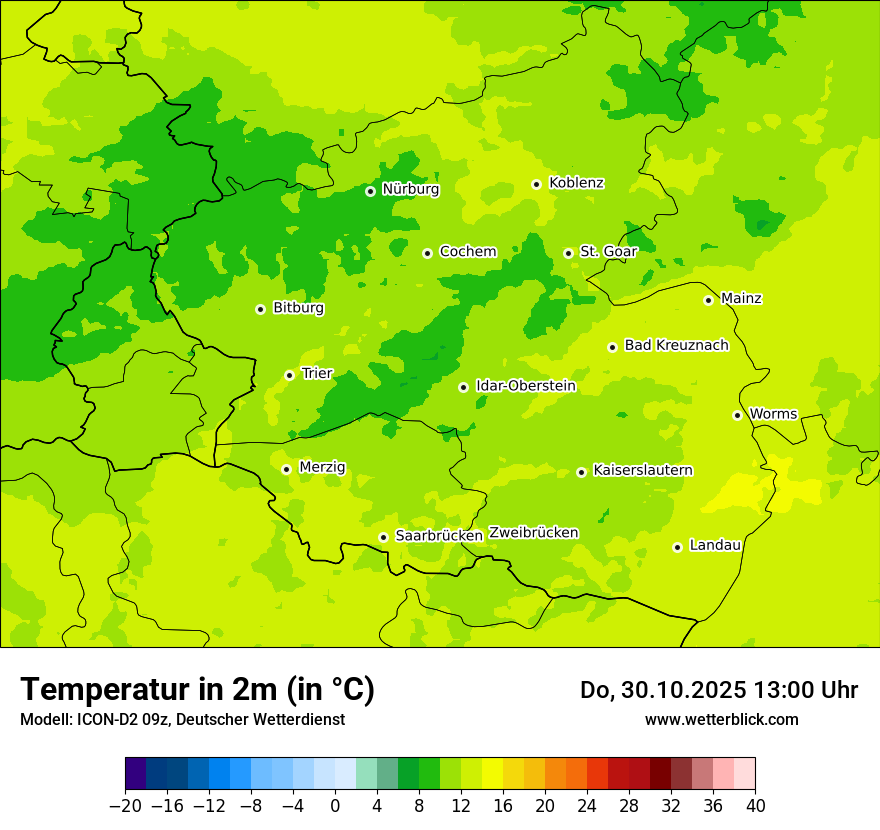 Modellkarten Temperatur