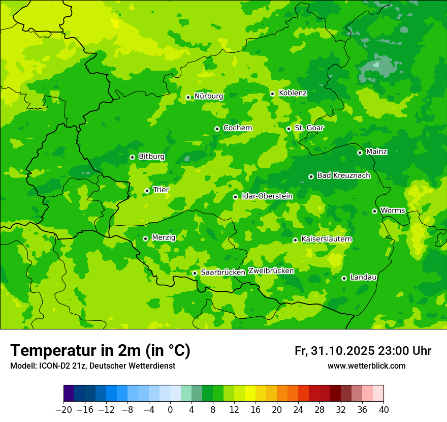 Modellkarten Temperatur