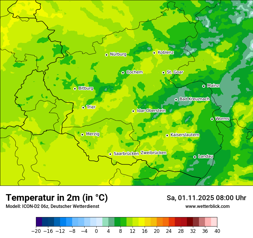 Modellkarten Temperatur