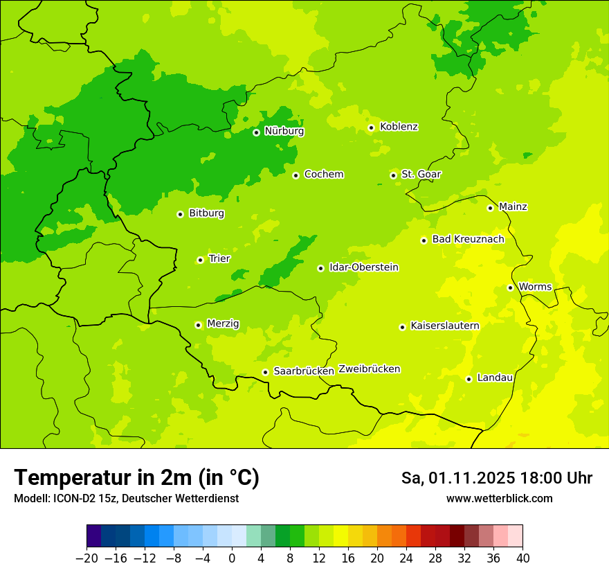 Modellkarten Temperatur