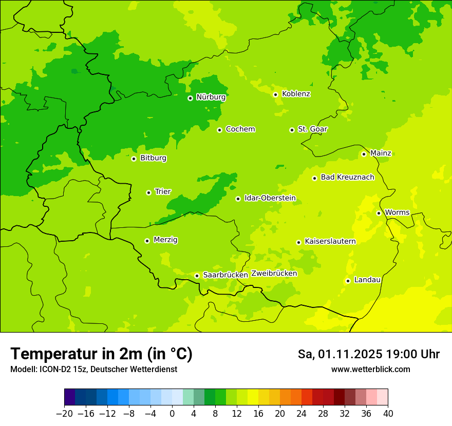 Modellkarten Temperatur