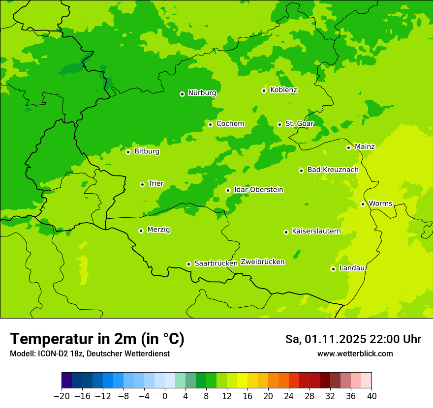 Modellkarten Temperatur