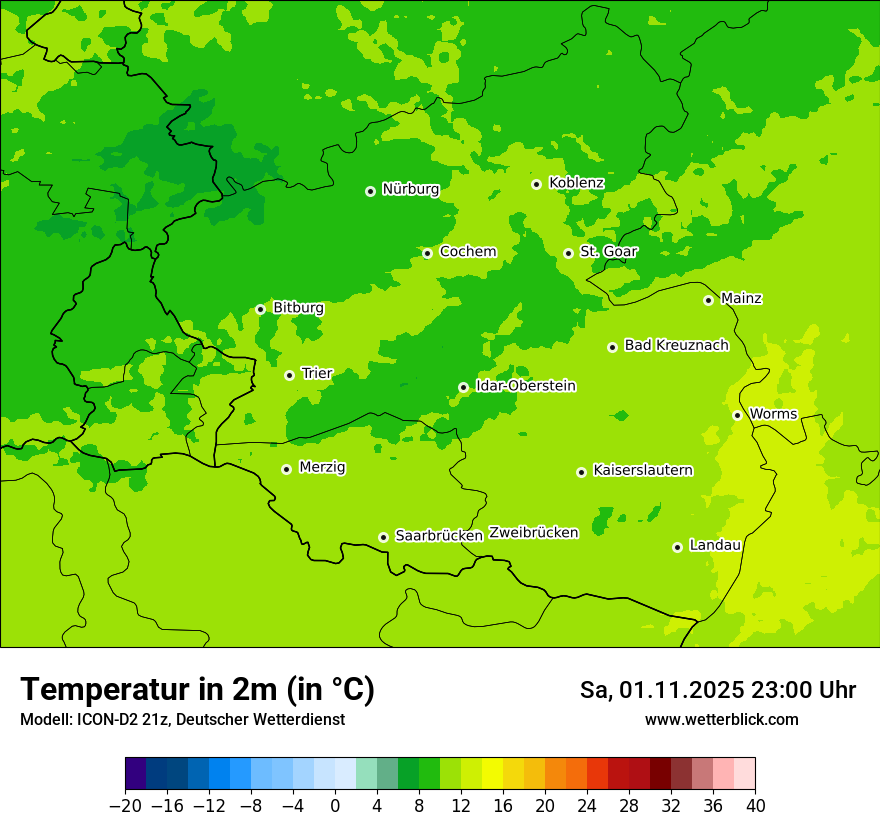 Modellkarten Temperatur