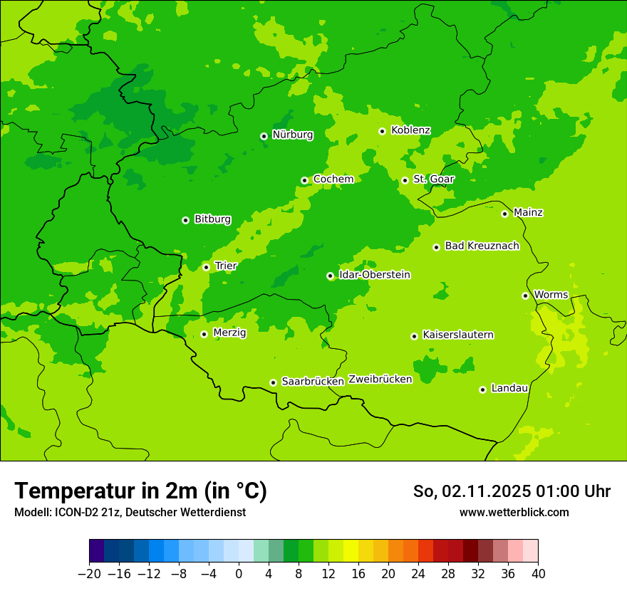 Modellkarten Temperatur