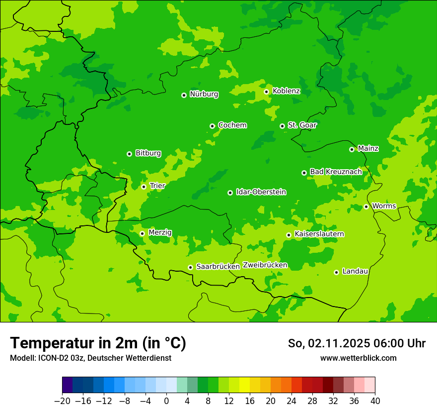 Modellkarten Temperatur