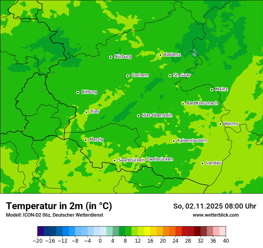 Modellkarten Temperatur