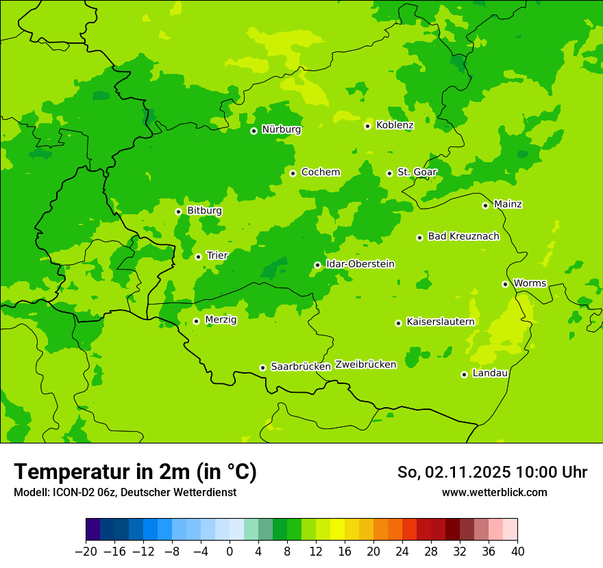 Modellkarten Temperatur