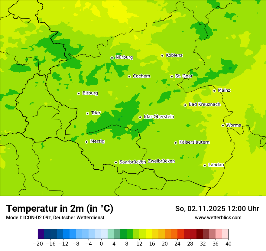 Modellkarten Temperatur