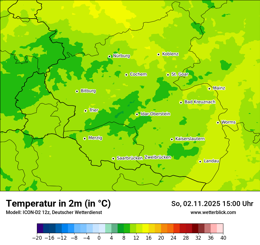 Modellkarten Temperatur