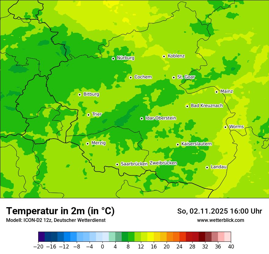 Modellkarten Temperatur
