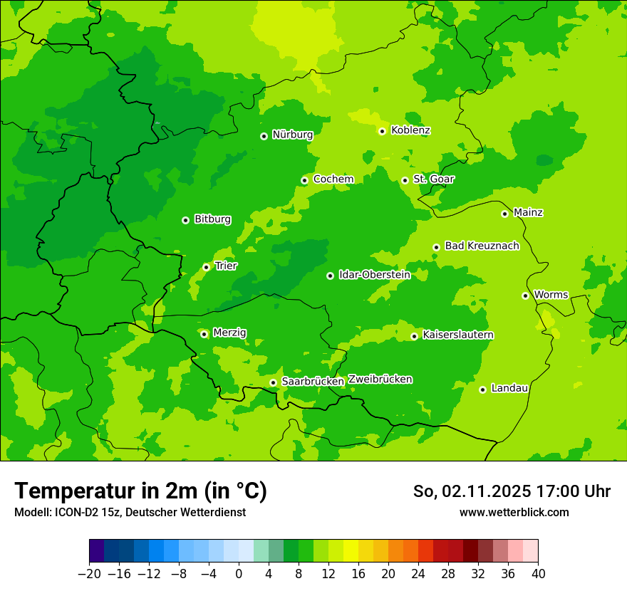 Modellkarten Temperatur