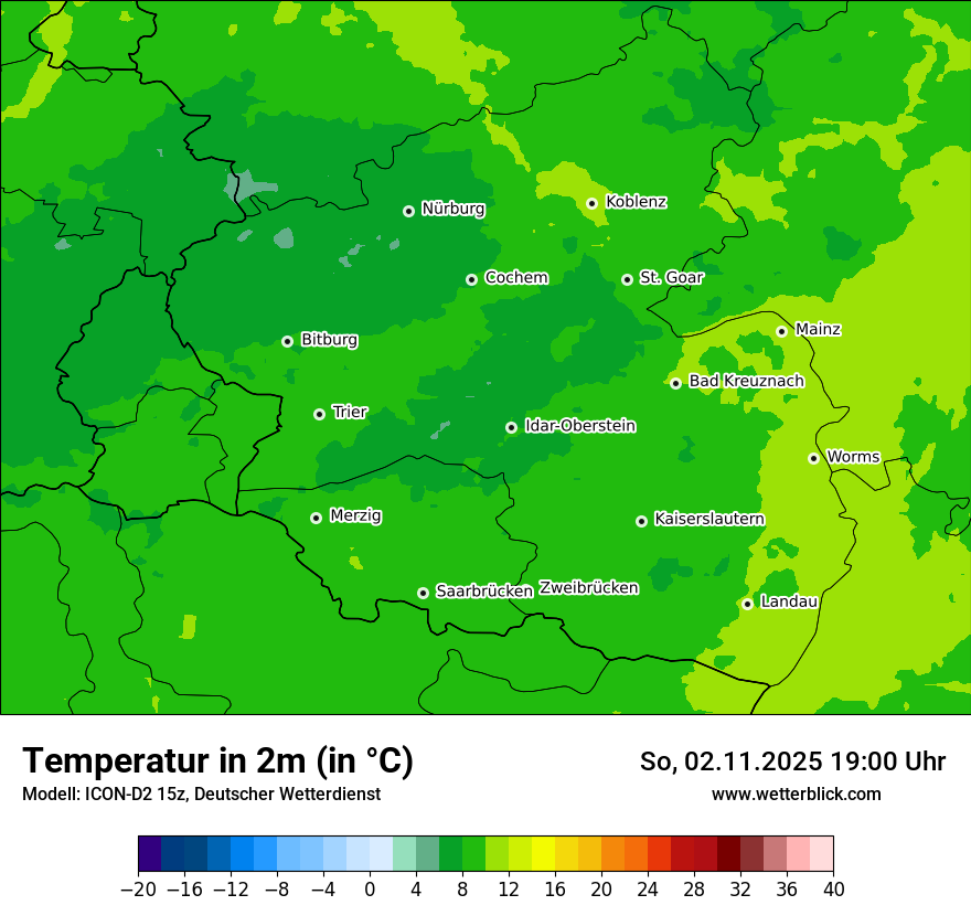Modellkarten Temperatur