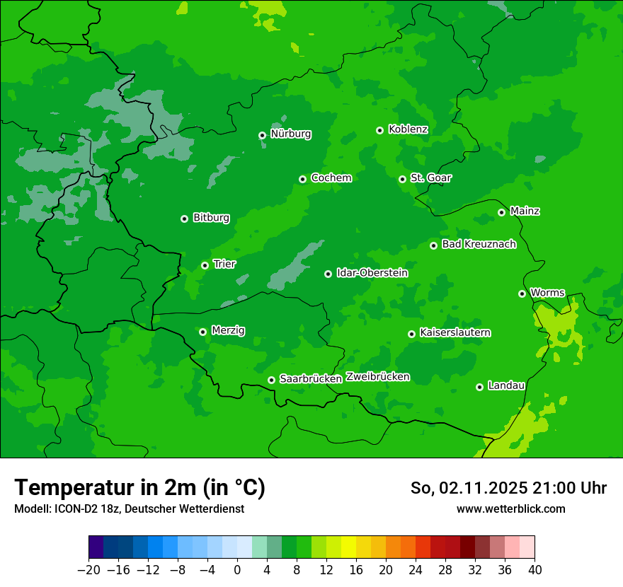 Modellkarten Temperatur