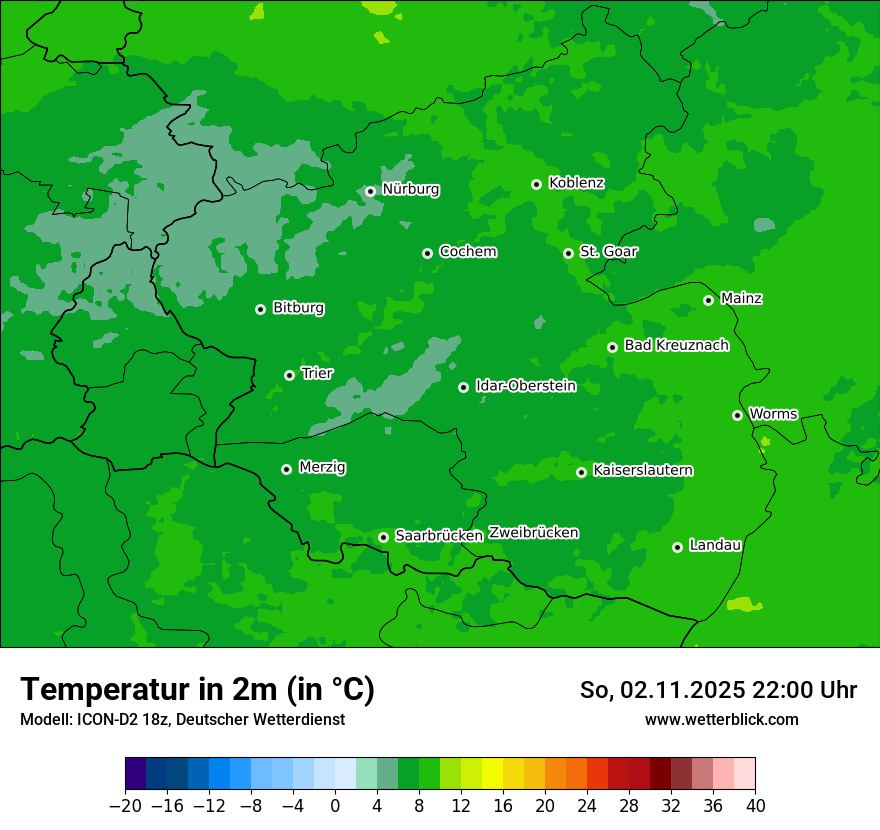 Modellkarten Temperatur