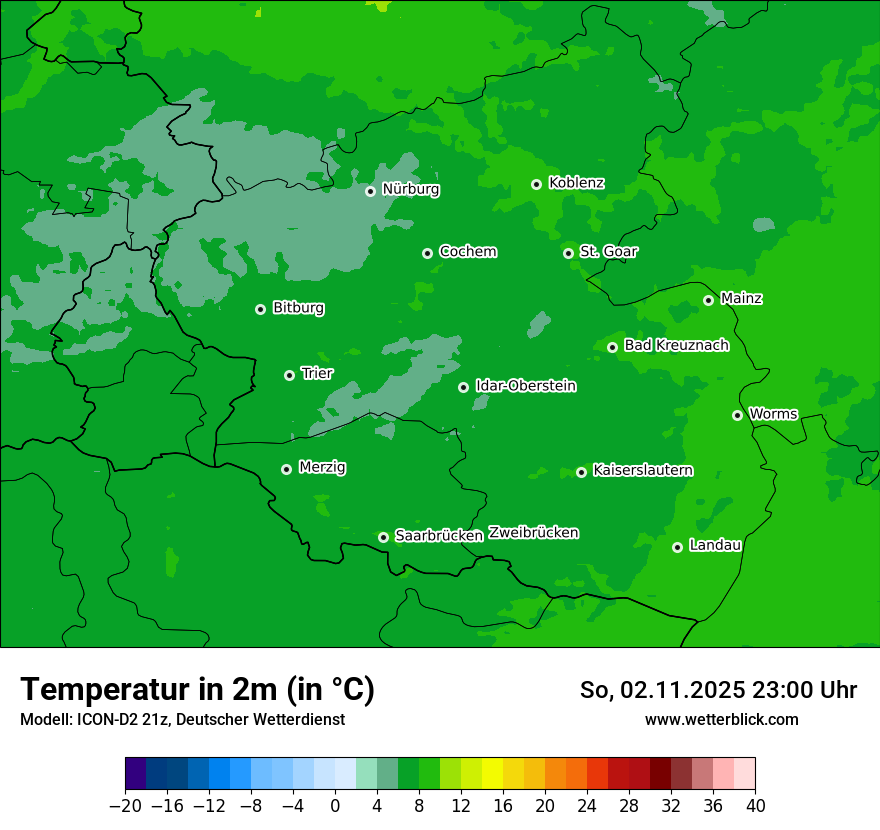 Modellkarten Temperatur
