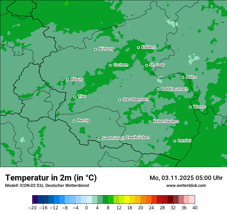 Modellkarten Temperatur