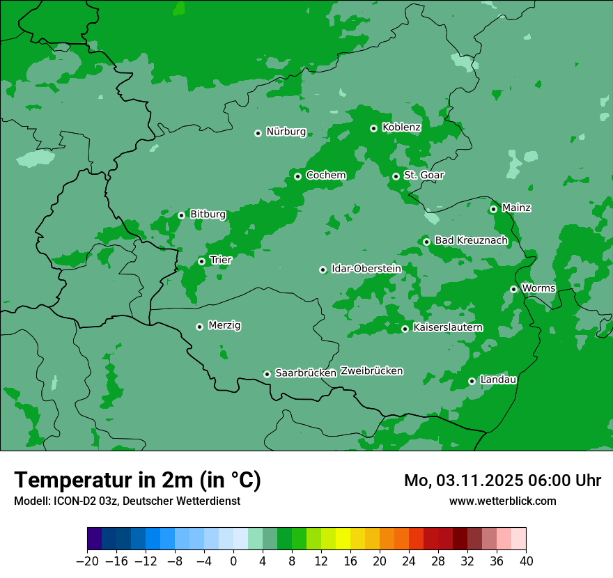 Modellkarten Temperatur