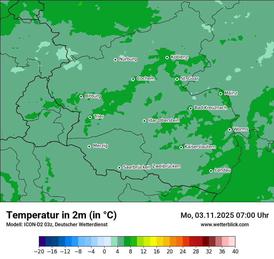 Modellkarten Temperatur