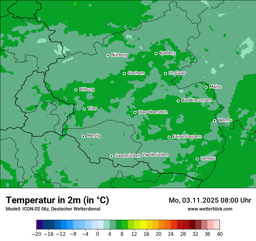 Modellkarten Temperatur