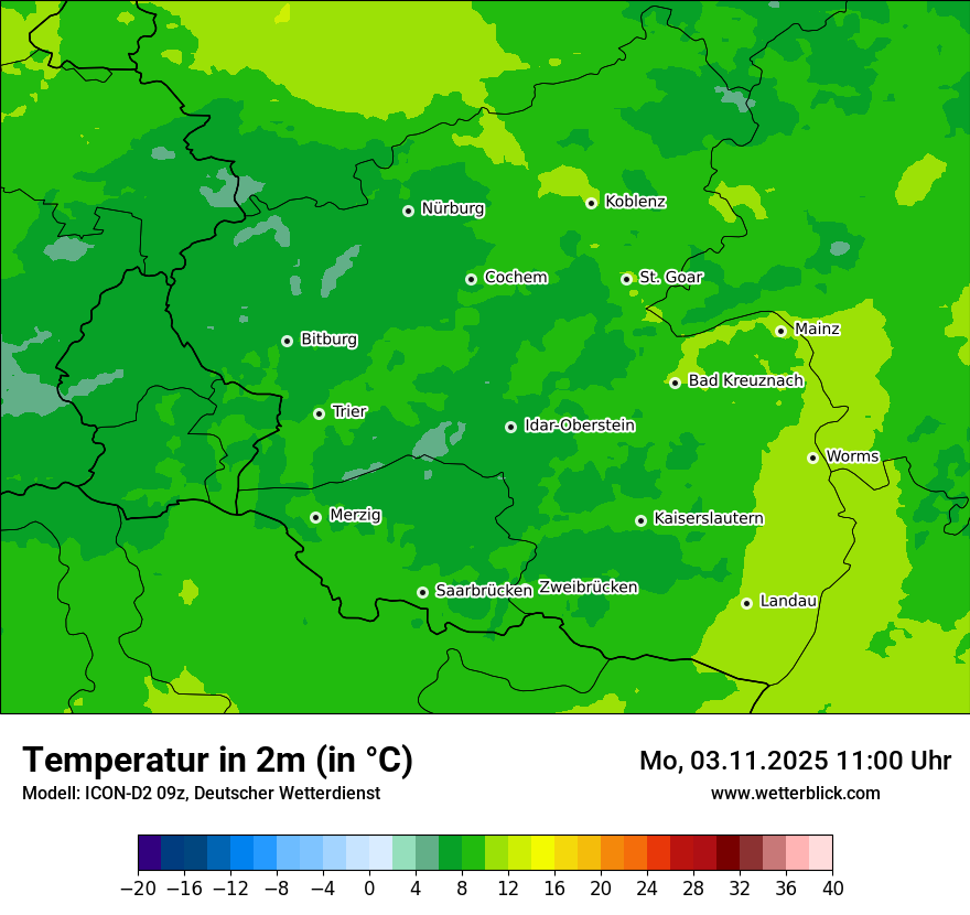 Modellkarten Temperatur