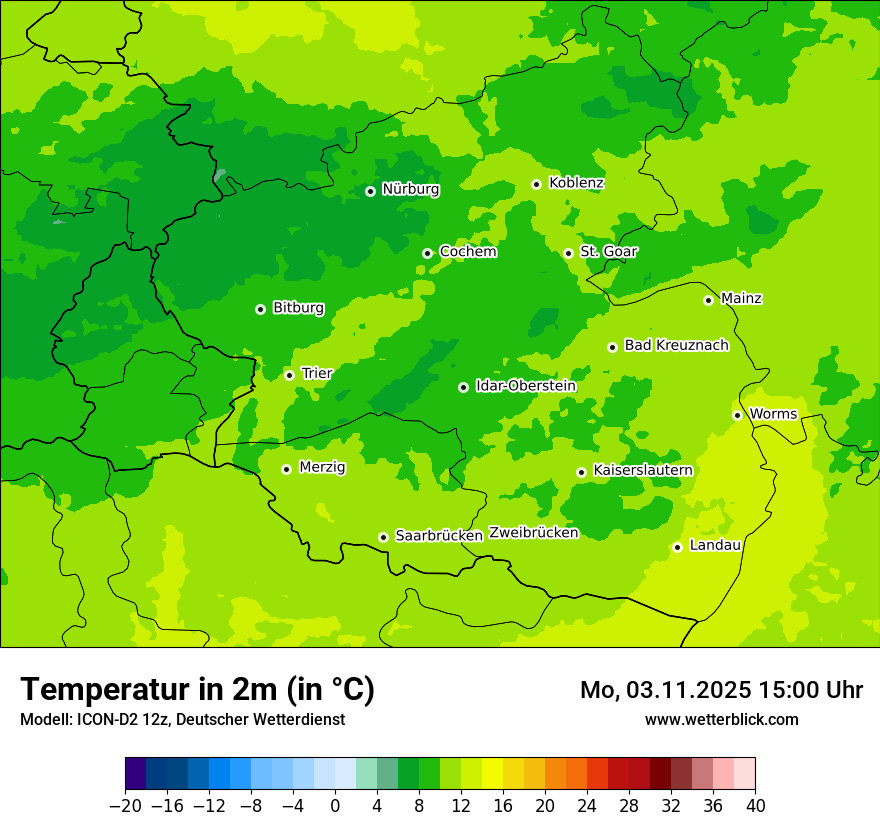 Modellkarten Temperatur
