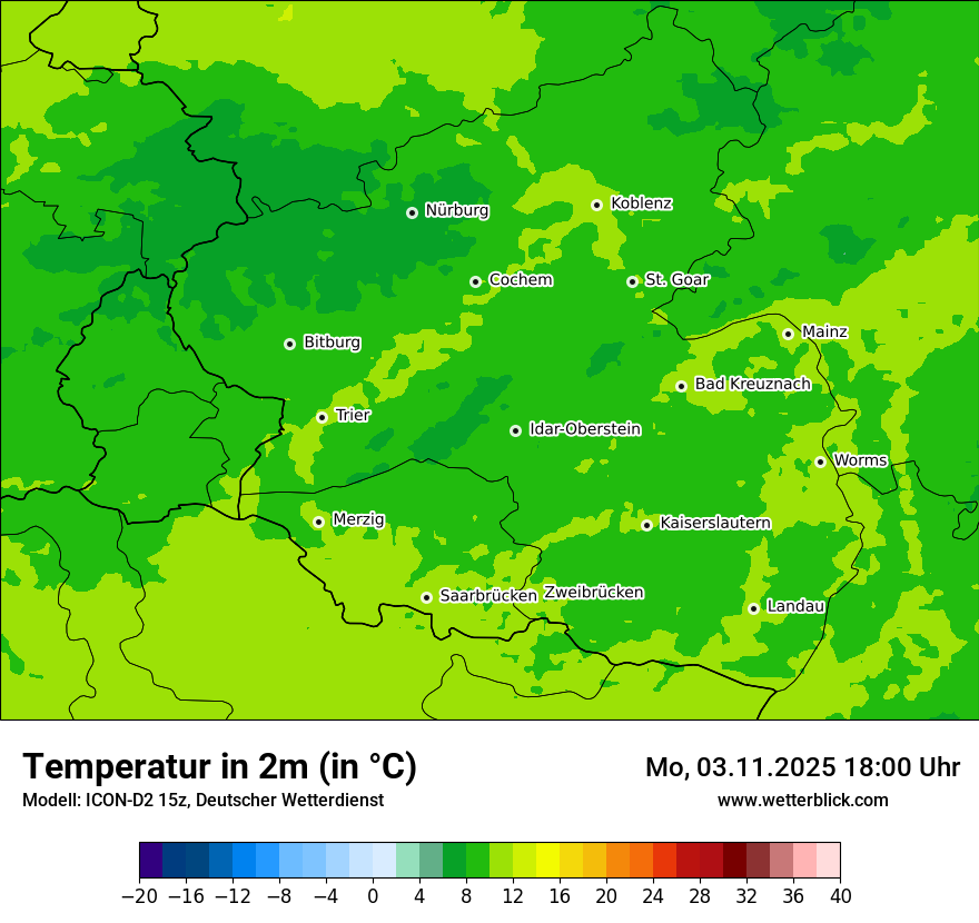 Modellkarten Temperatur