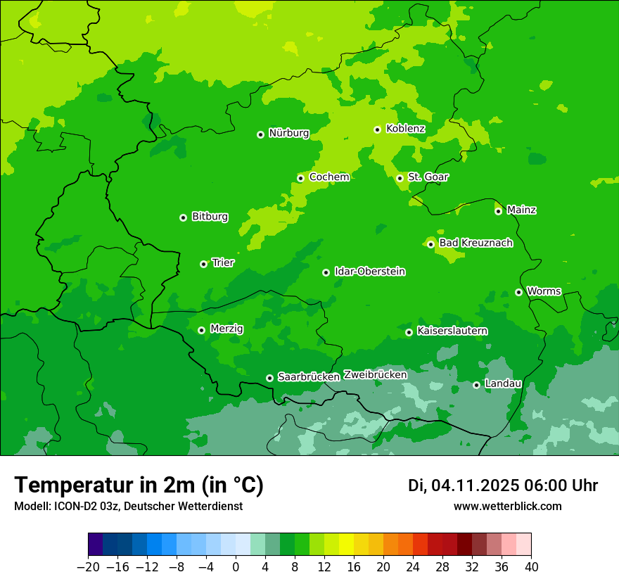 Modellkarten Temperatur