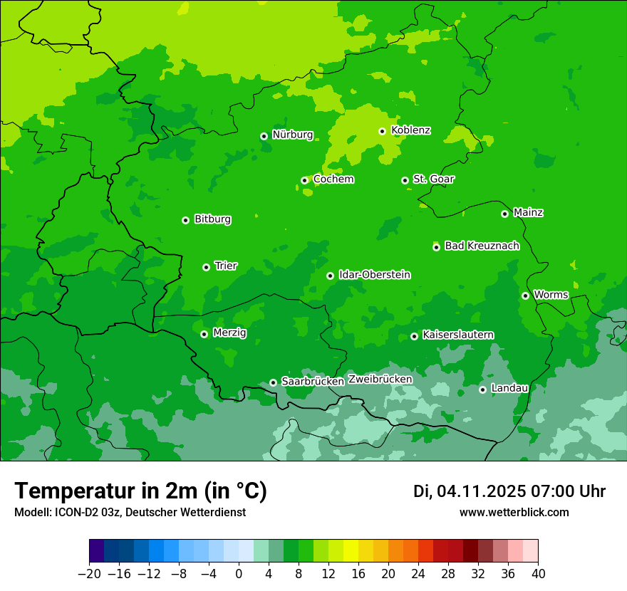 Modellkarten Temperatur