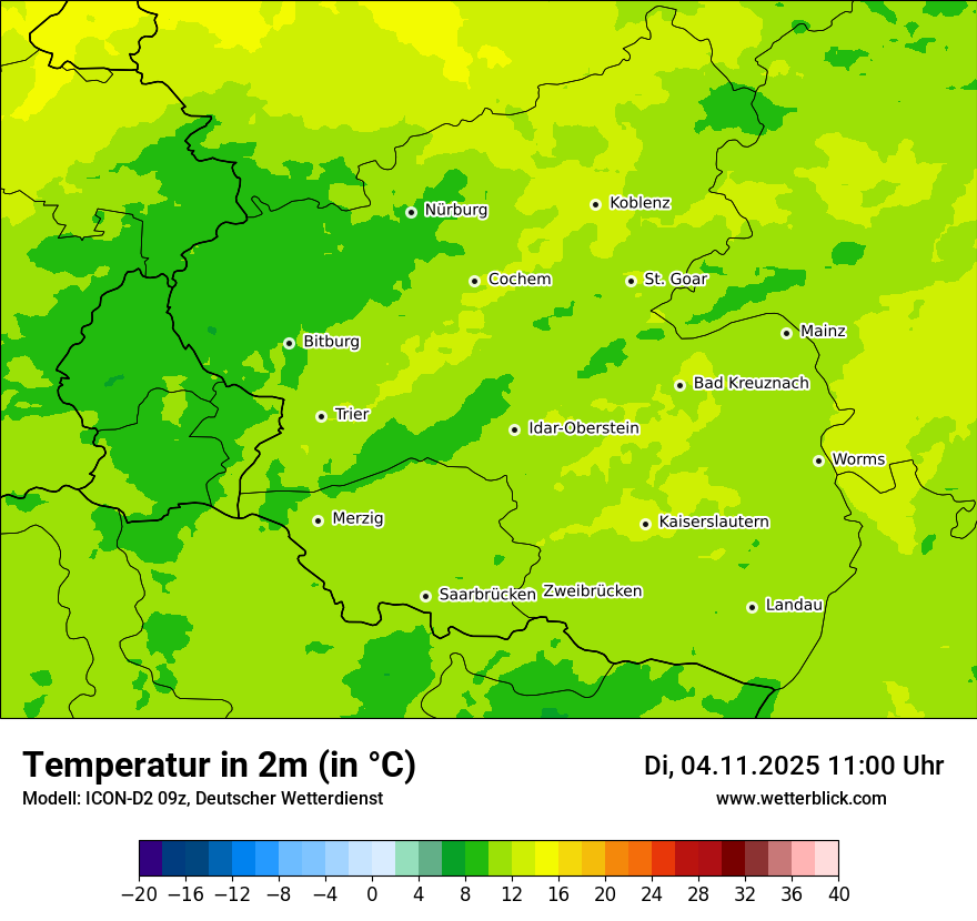 Modellkarten Temperatur