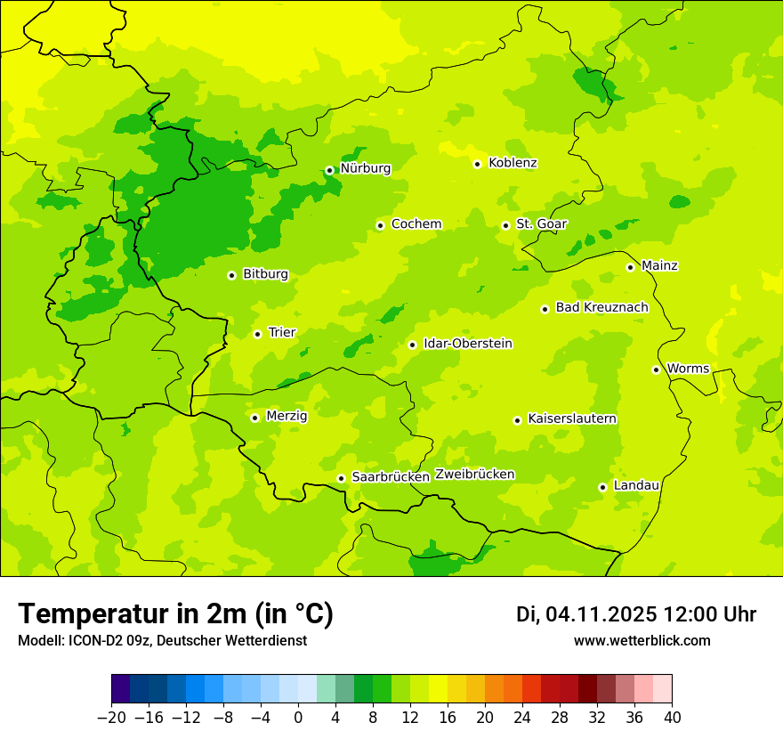 Modellkarten Temperatur