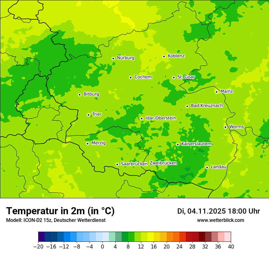 Modellkarten Temperatur