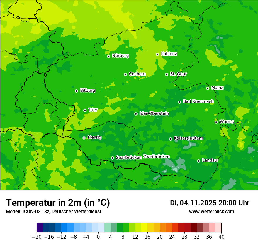 Modellkarten Temperatur