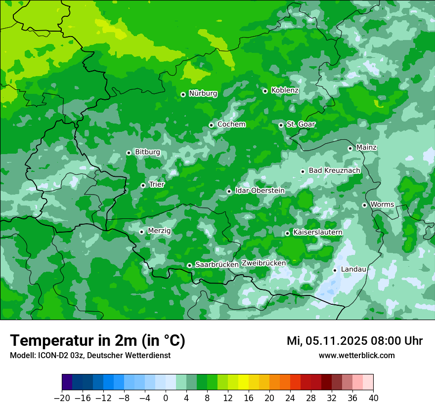 Modellkarten Temperatur