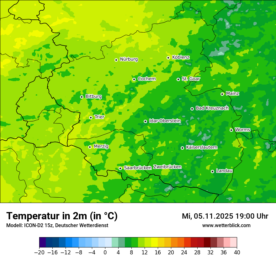 Modellkarten Temperatur