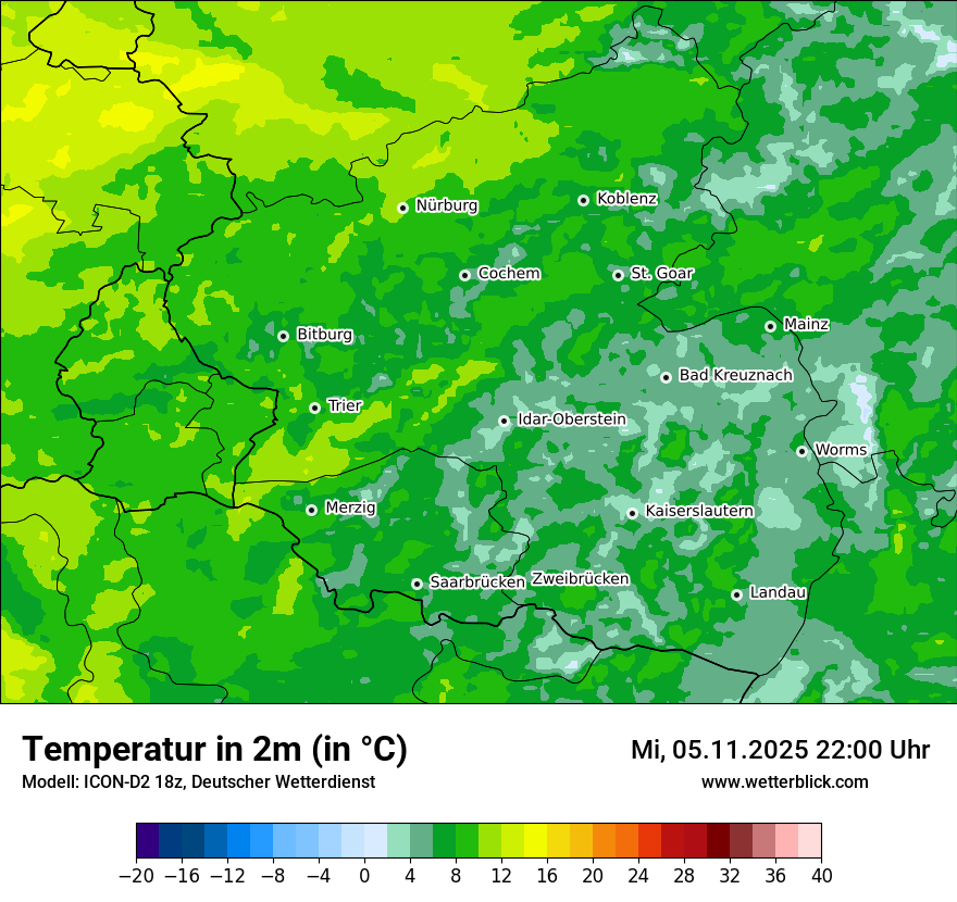 Modellkarten Temperatur
