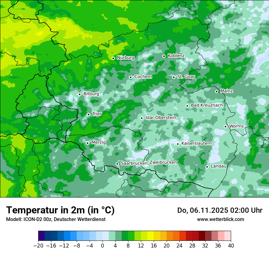 Modellkarten Temperatur