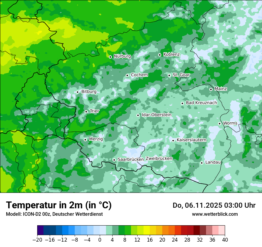 Modellkarten Temperatur