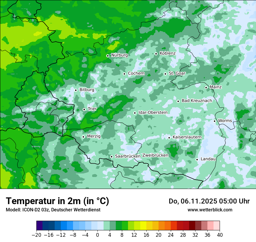 Modellkarten Temperatur